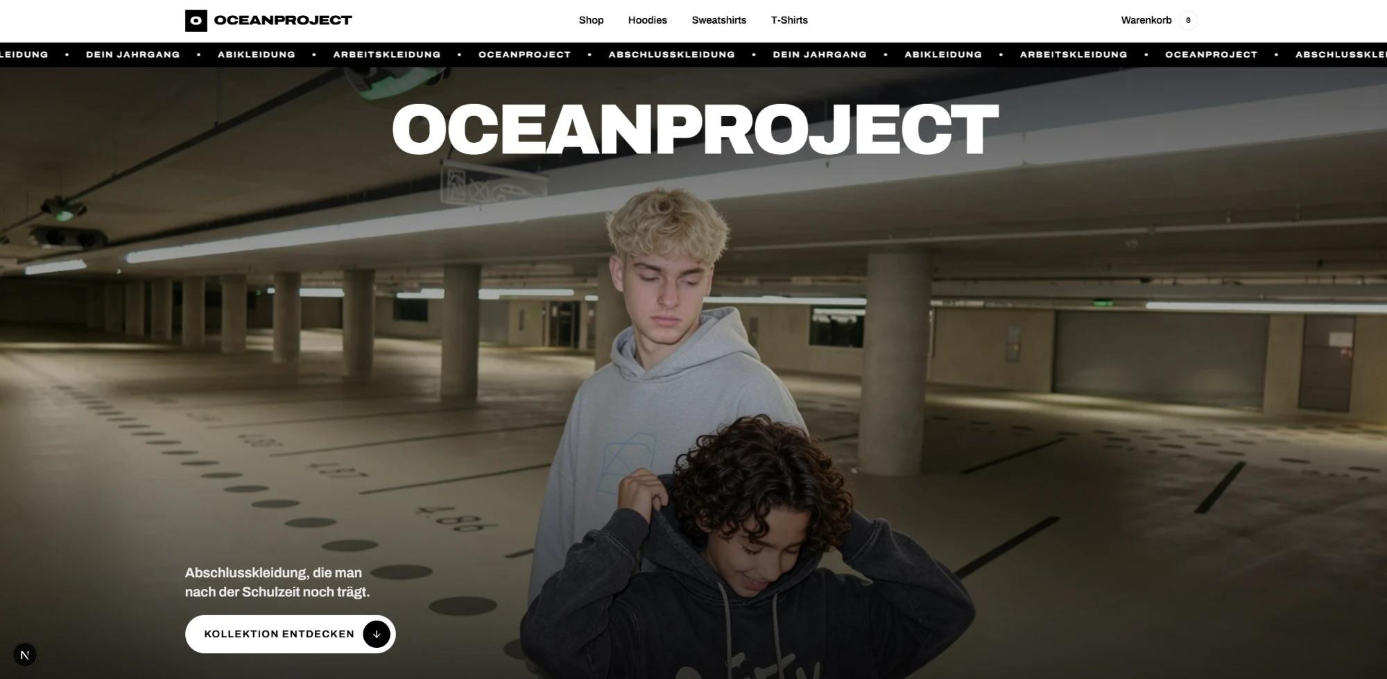 OceanProject storefront — home page